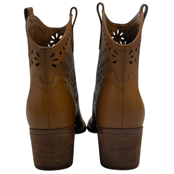 Marc Fisher Elyma Pointed Toe Western Tan Leather Booties Womens 7.5M New $199 - Picture 4 of 11